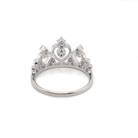 Diamond Crown White Gold Ring (0.26 CTW) - Picture 5 of 6